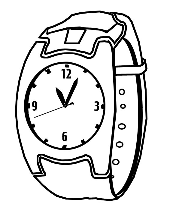 wrist watch clipart black and white - photo #31