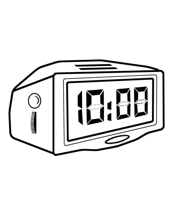 digital clock clipart black and white - photo #5
