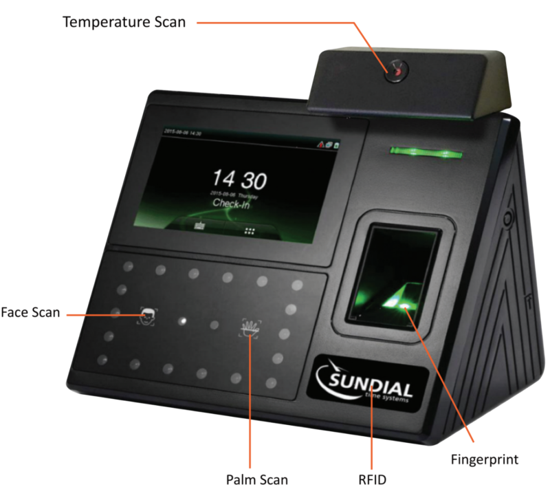 Workplace Biometric Time Clock with Temperature Scan Series 400